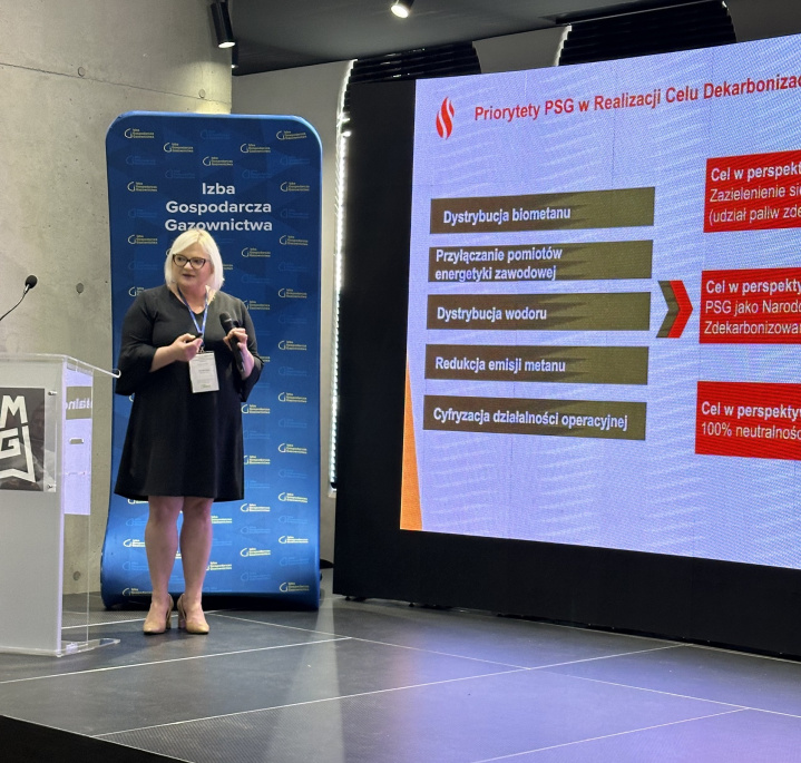 Urszula Zając, dyrektor Departamentu Transformacji Energetycznej PSG, występuje podczas konferencji IGG