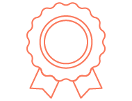 An icon symbolically depicting a medal with a bow