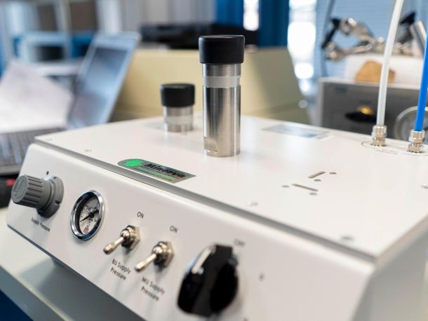 Measuring device in the laboratory, visible knobs and switches