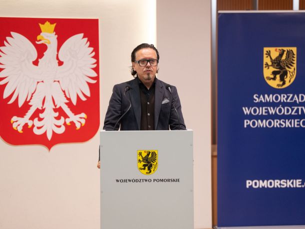 Wojciech Balczun, Minister for State Assets, speaks at a meeting of the Pomeranian Business Council